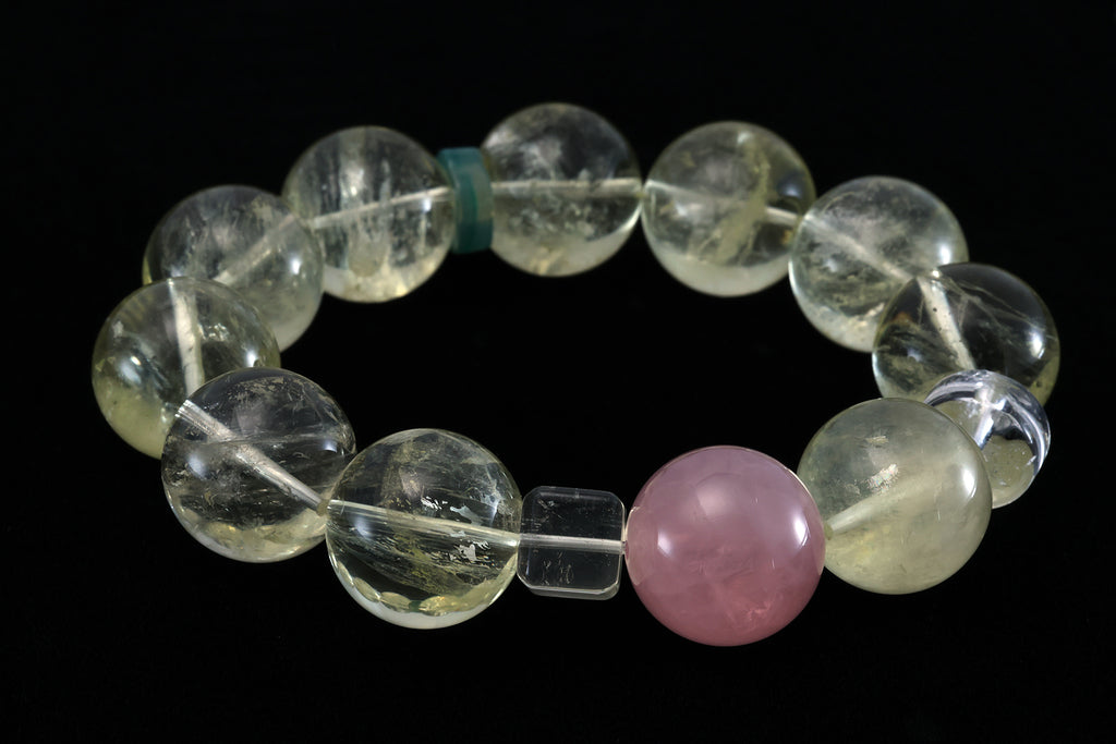 Yellow Aseer Pink Quartz Raw Crystal - Spiritual Healing, Heart Chakra Stone