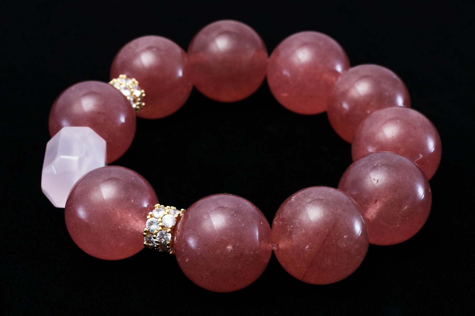 Strawberry Quartz & Raw Pink Quartz Bracelet - Wild Love & Joyful Abundance