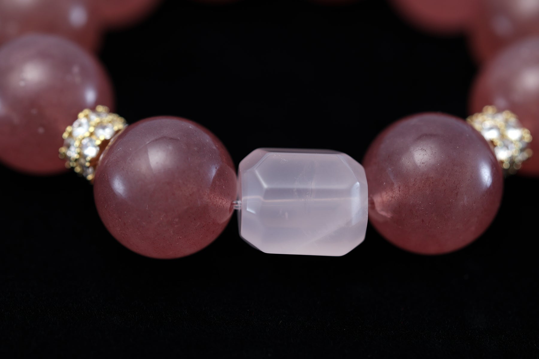 Strawberry Quartz & Raw Pink Quartz Bracelet - Wild Love & Joyful Abundance