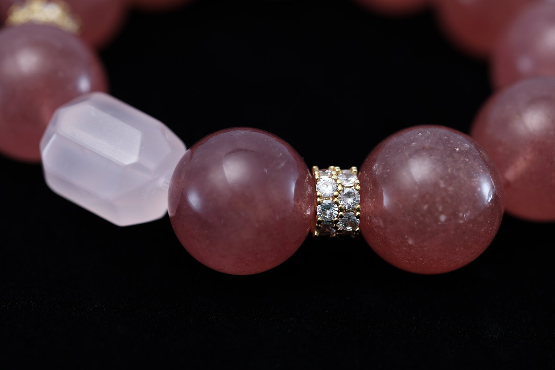Strawberry Quartz & Raw Pink Quartz Bracelet - Wild Love & Joyful Abundance