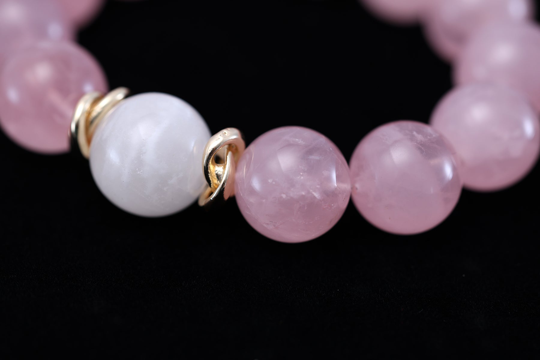 Natural Pink Quartz and White Phantom Quartz Bracelet - Love, Purification & Spiritual Growth