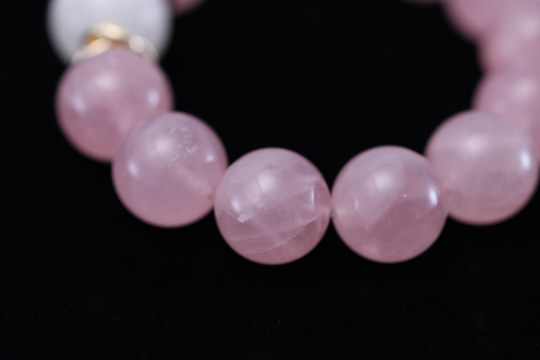 Natural Pink Quartz and White Phantom Quartz Bracelet - Love, Purification & Spiritual Growth