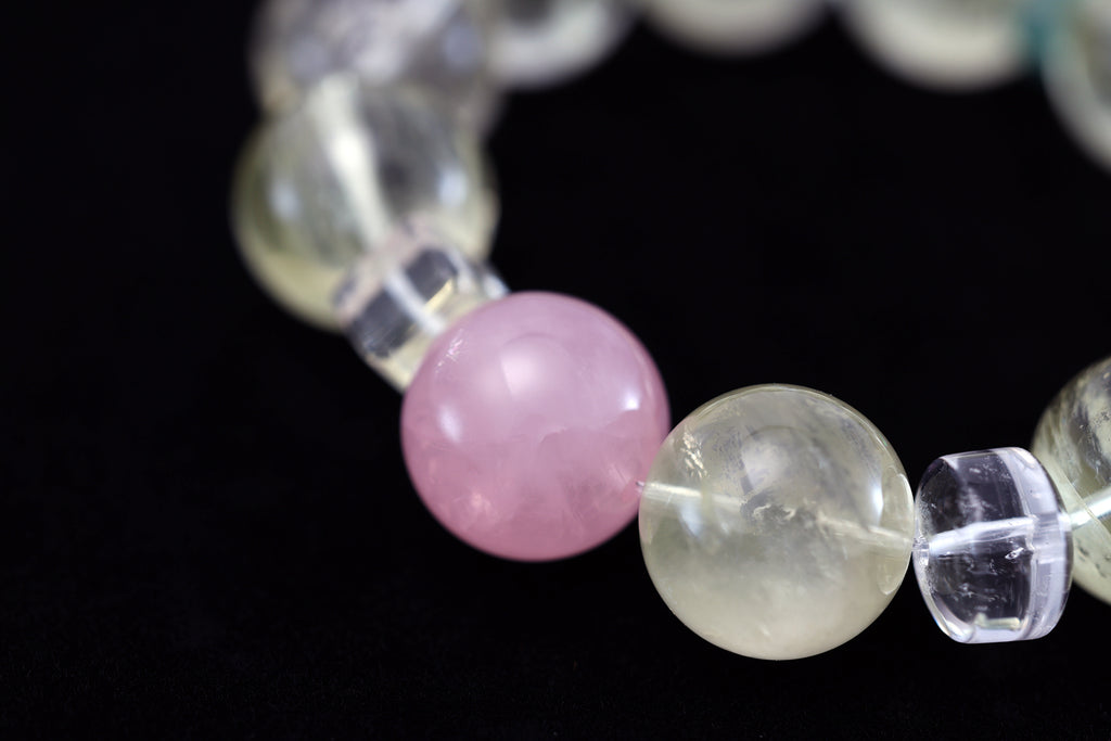 Yellow Aseer Pink Quartz Raw Crystal - Spiritual Healing, Heart Chakra Stone